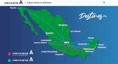 mexicana de aviación destinos